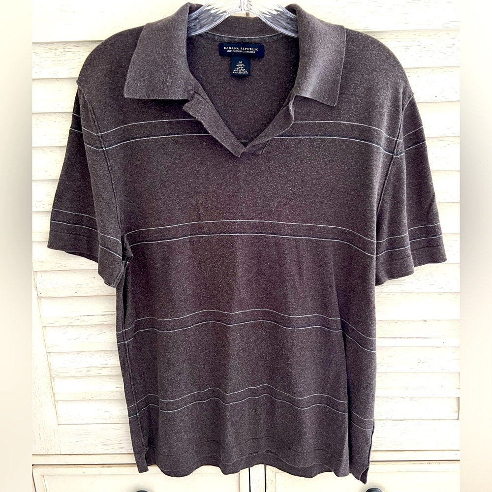 Banana republic silk cotton cashmere polo shirt size M